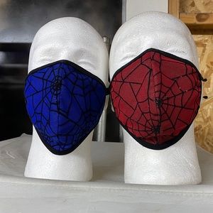 One reusable face mask with spider web design